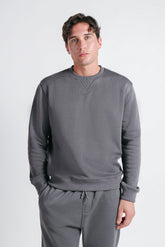 FELPA GIROCOLLO BASIC GRIGIO SCURO